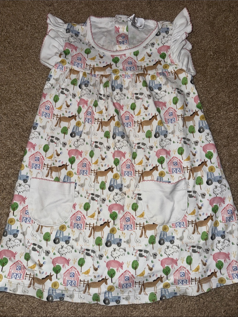 White Farm Animal Print dress
